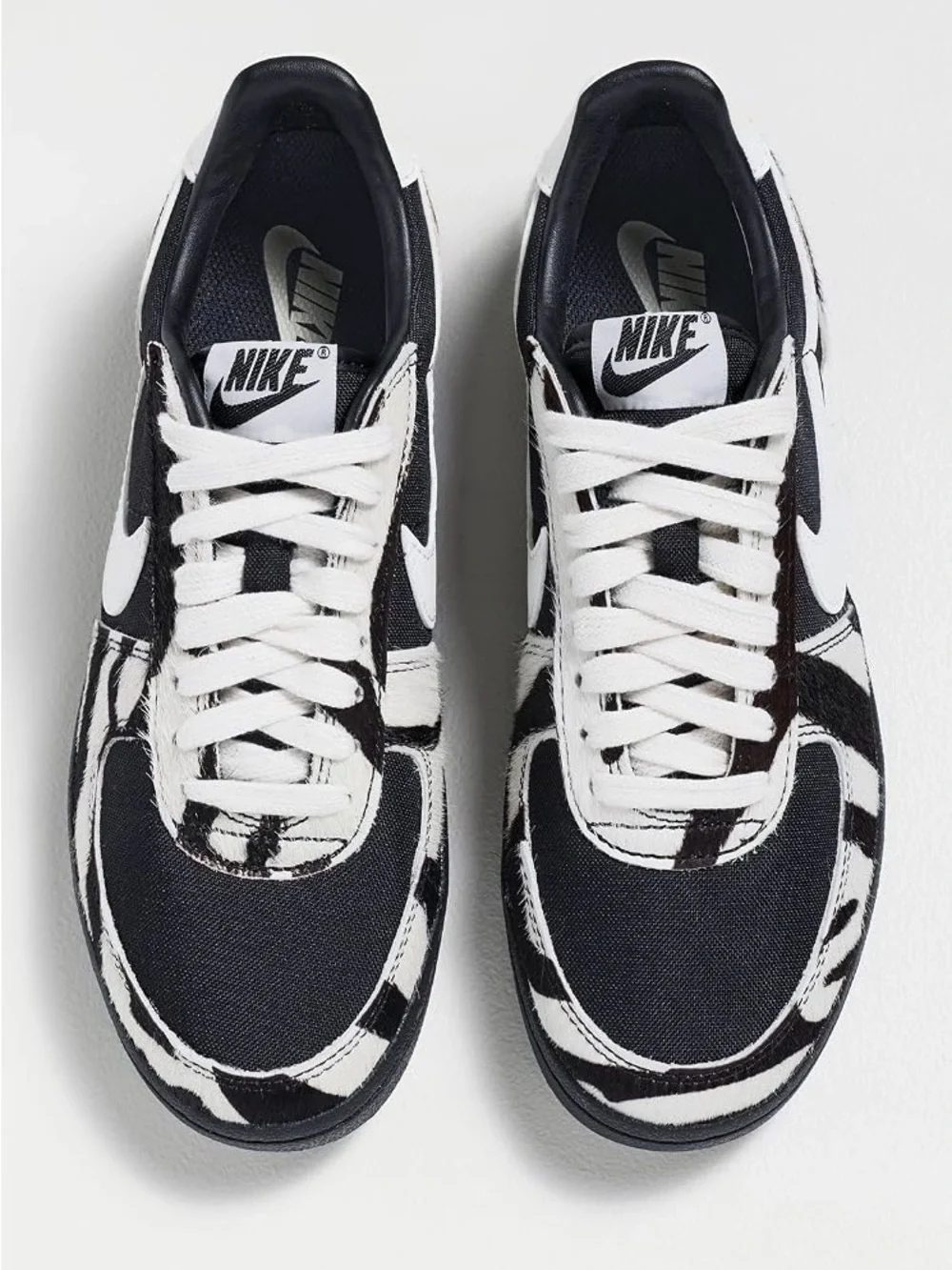 NWT Nike Field General Black & White Zebra-Print Hair Calf Low Top Sneaker